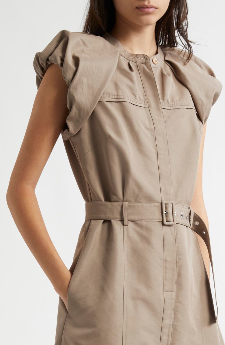 3.1 Phillip Lim Cloud Sleeve Belted Midi Shirtdress, Alternate, color, Stone Grey