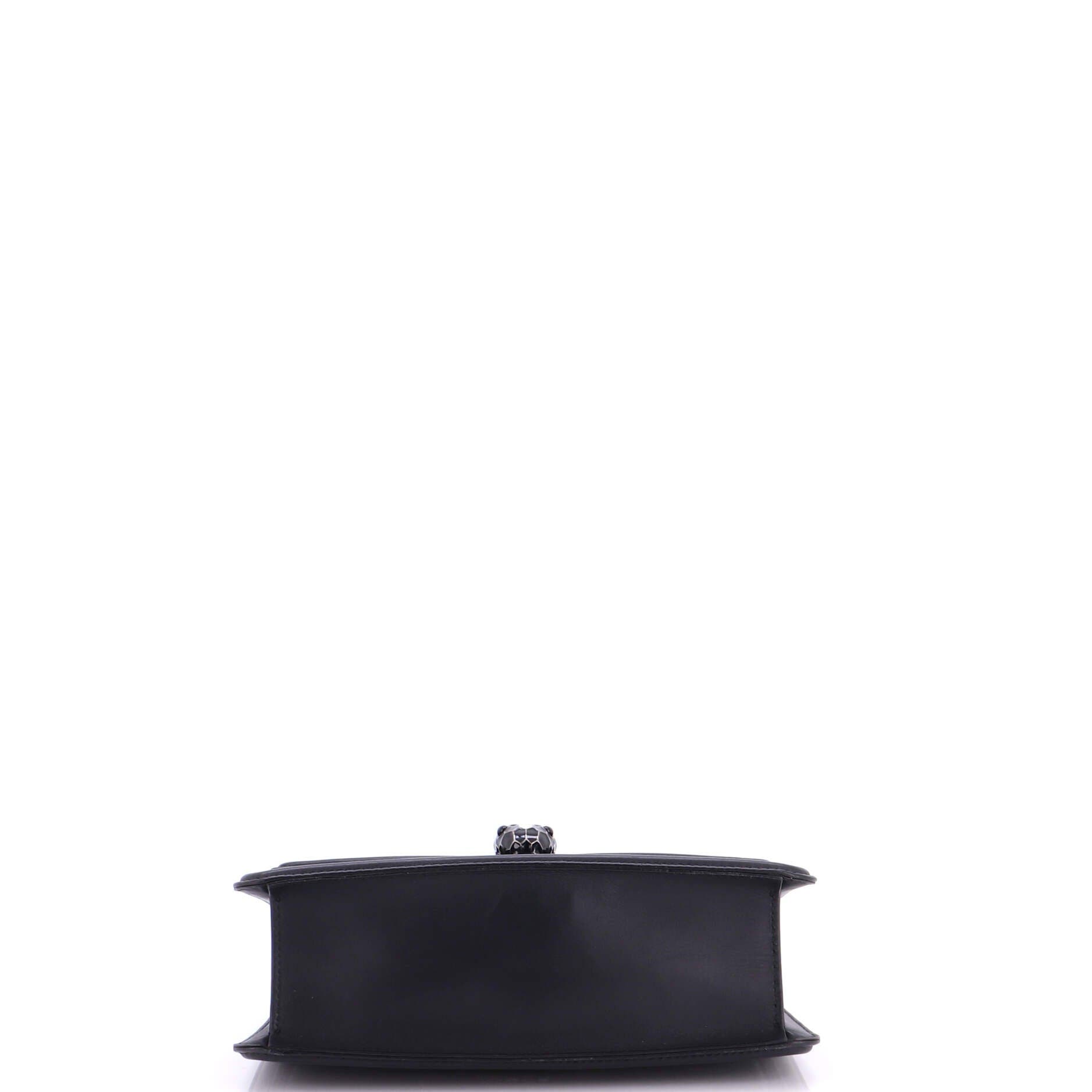 Serpenti Forever Shoulder Bag Quilted Leather Small, Alternate, color, Black