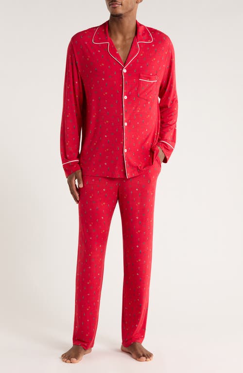 Eberjey William Print Stretch Tencel® Modal Pajamas In Red