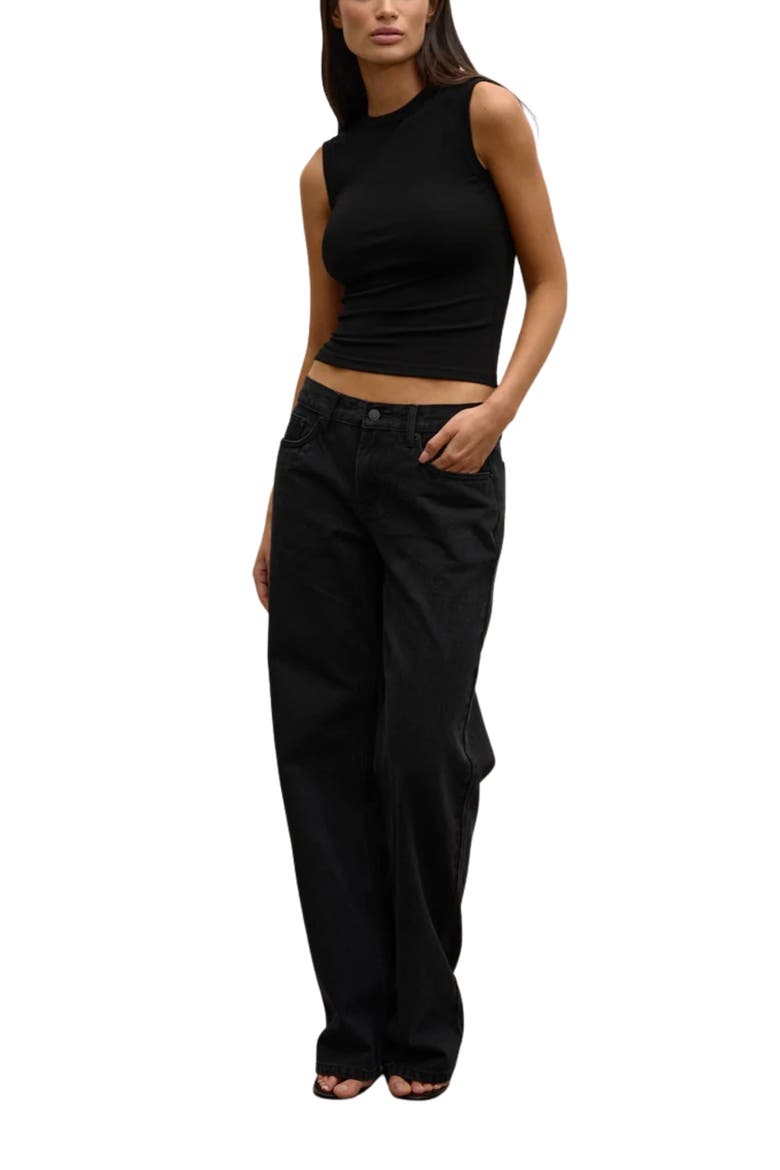 Regan Stretch Cotton Tank Top, Alternate, color, BLACK
