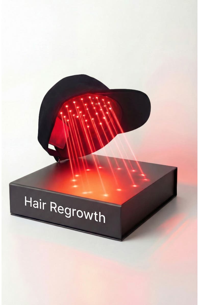 Lovery Laser Cap LED Red & Blue Light Therapy Hat - 48 LED Hair & Scalp Treatment Device with 10-Minute Auto Timer, Main, color, Black