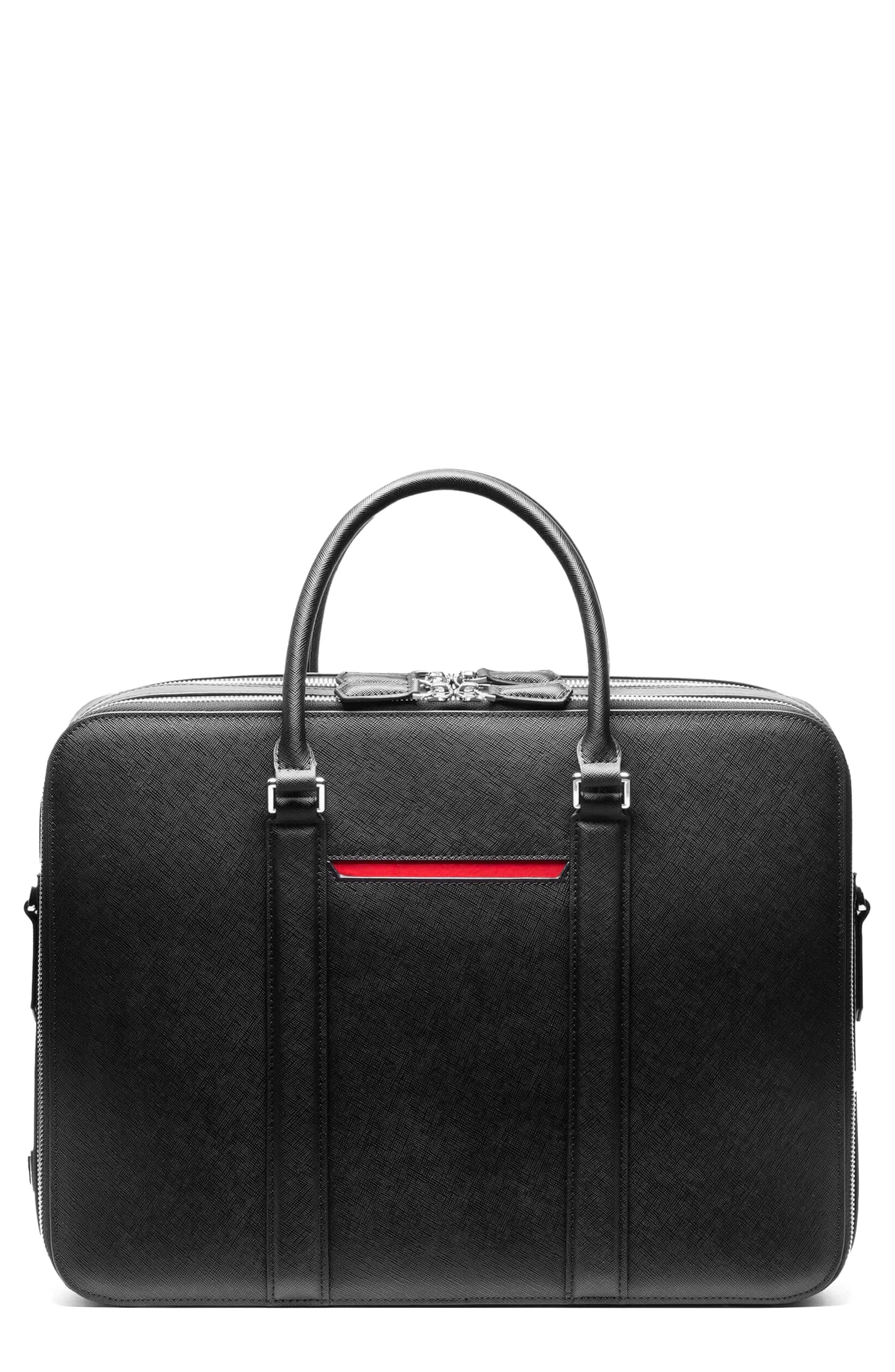 Maverick & Co. Manhattan Double Zip Leather Briefcase | Nordstrom