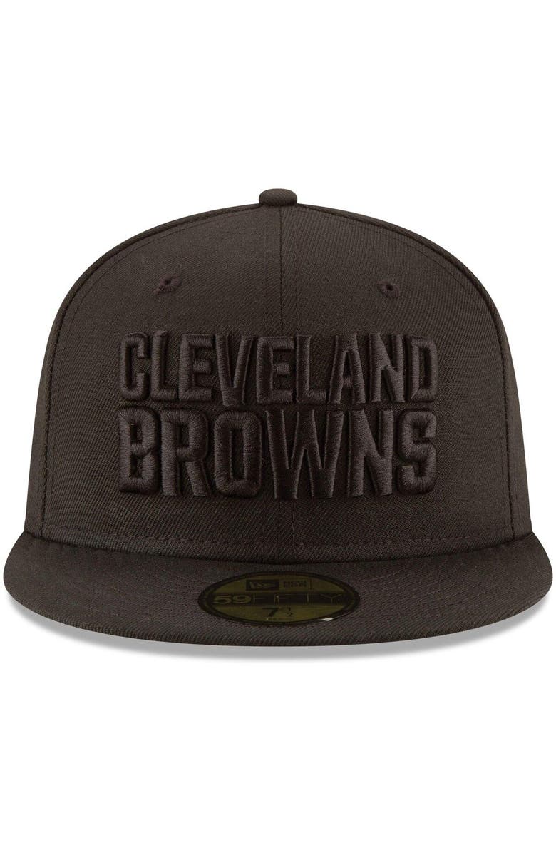 New Era Men's New Era Cleveland Browns Black on Black 59FIFTY Fitted Hat, Alternate, color, Black