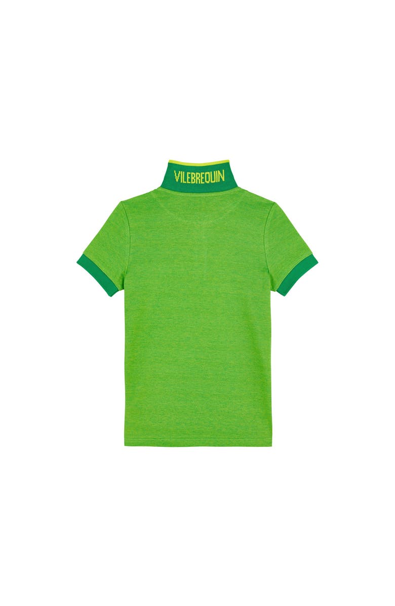 Vilebrequin Kids' Cotton Two Tone Polo Shirt, Alternate, color, Jungle