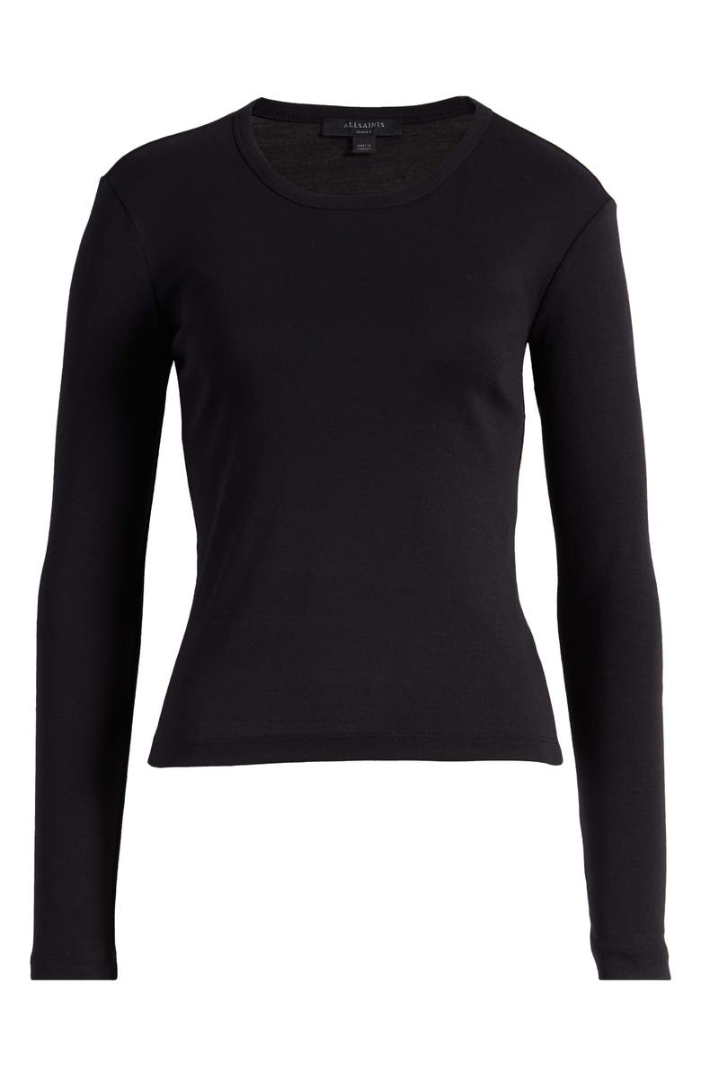 AllSaints Stevie Long Sleeve Organic Cotton T-Shirt, Alternate, color, Black