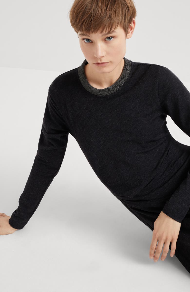 Brunello Cucinelli Virgin wool jersey dress, Alternate, color, 