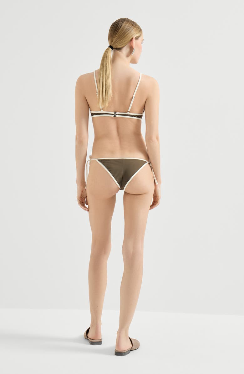 Brunello Cucinelli Bikini top with monili, Alternate, color, Military