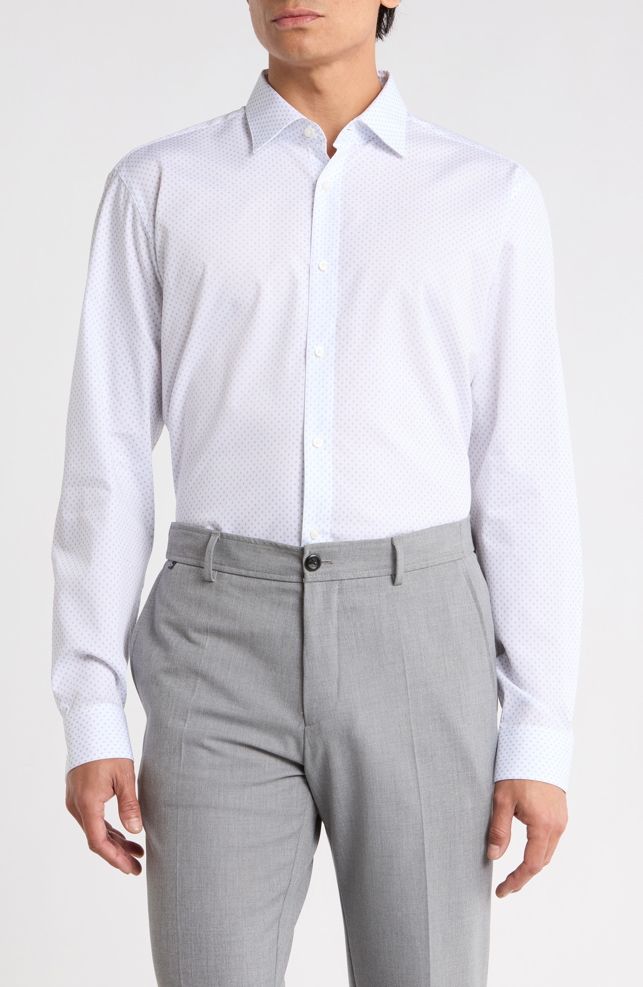 Valerio Print Cotton Dress Shirt