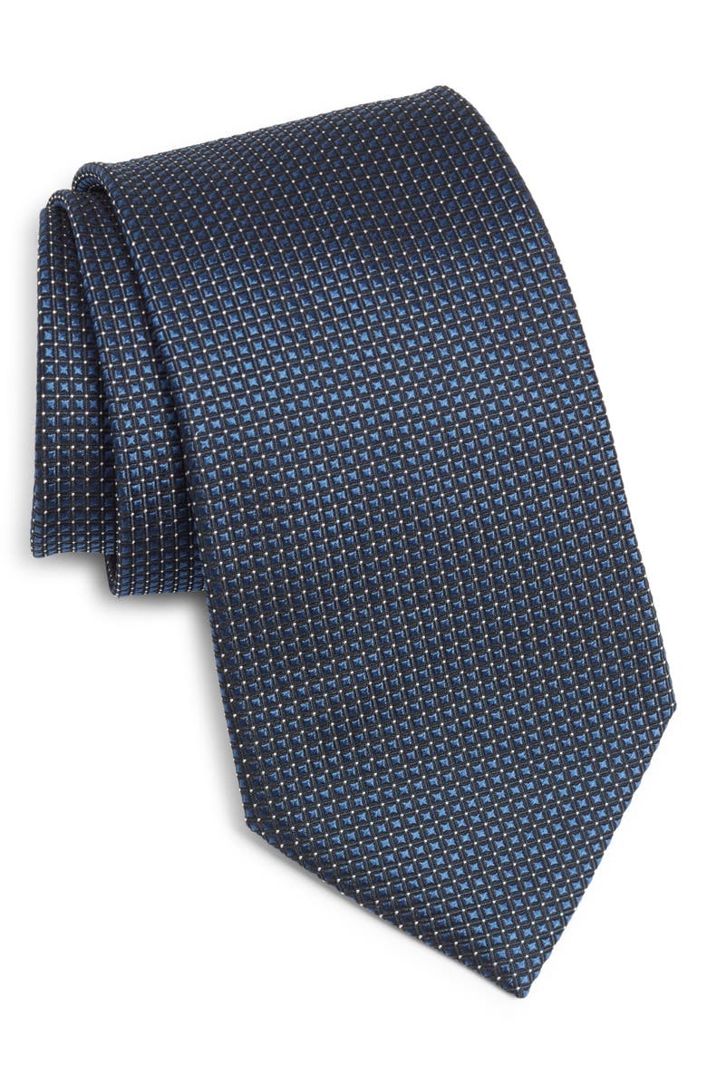 ZEGNA Ermenegildo Zegna Grid Silk Tie, Main, color,