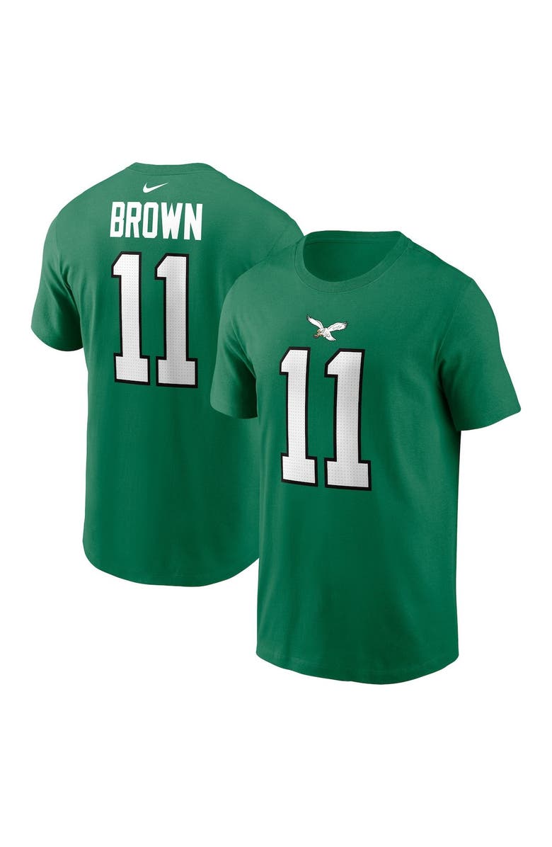Nike Men's Nike A.J. Brown Kelly Green Philadelphia Eagles Alternate Player Name & Number T-Shirt, Main, color, Kelly Green