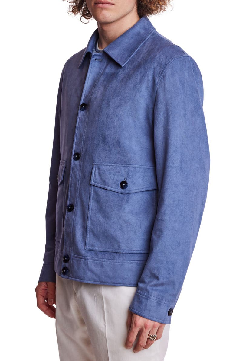 PAISLEY & GRAY Milo Faux Suede Jacket, Alternate, color, Soft Blue Micro Suede