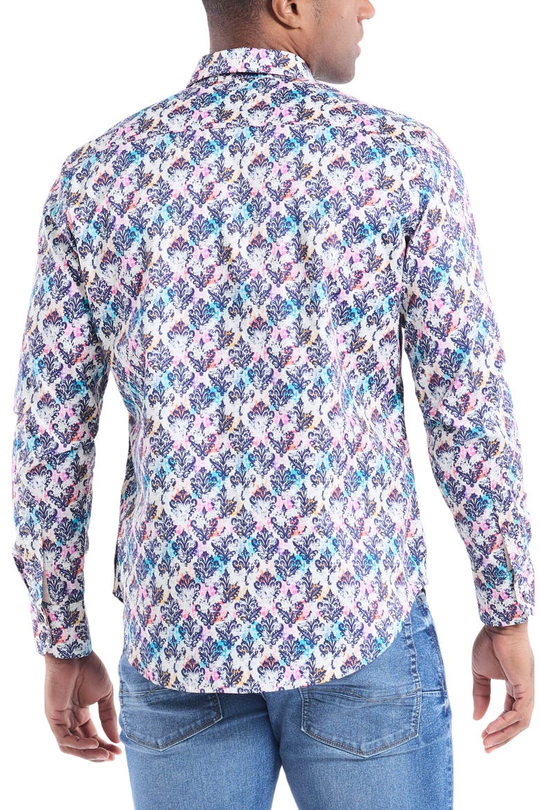 Cobram Long Sleeve Cotton Button-Shirt, Alternate, color, WHITE MULTI