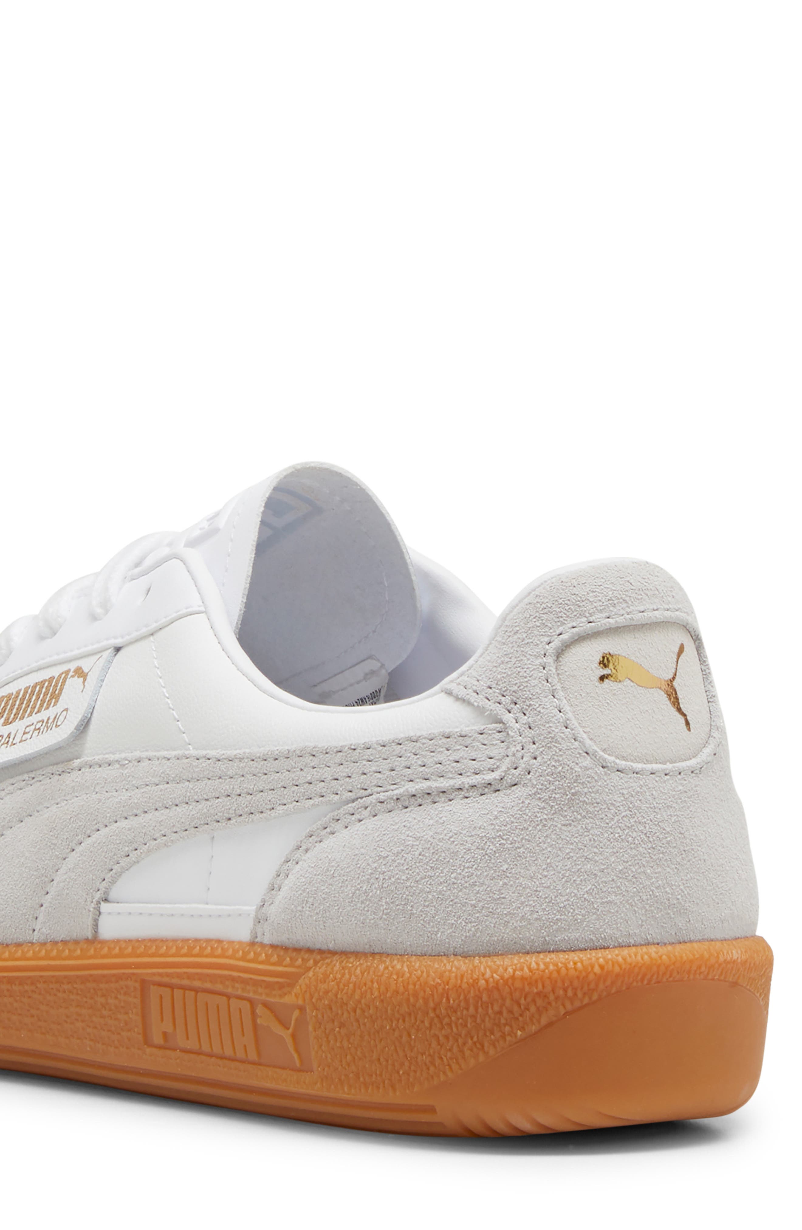 Palermo Leather Sneaker, Alternate, color, PUMA WHITE-GLACIAL GRAY-GUM