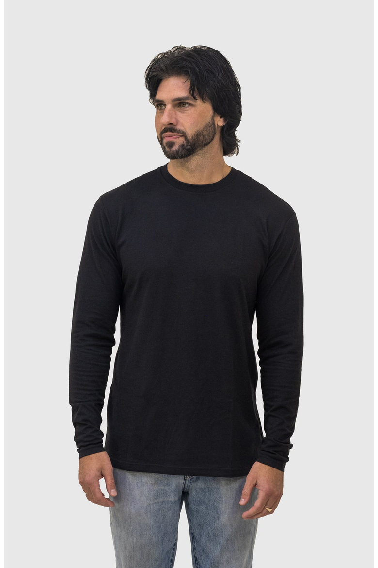 Standard Long Sleeve Crew Neck T-Shirt, Alternate, color, Black