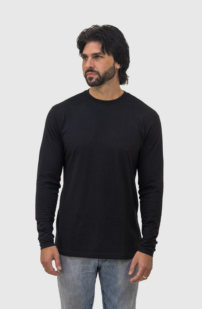 EPIC FITS Standard Long Sleeve Crew Neck T-Shirt 3-Pack, Main, color, Black