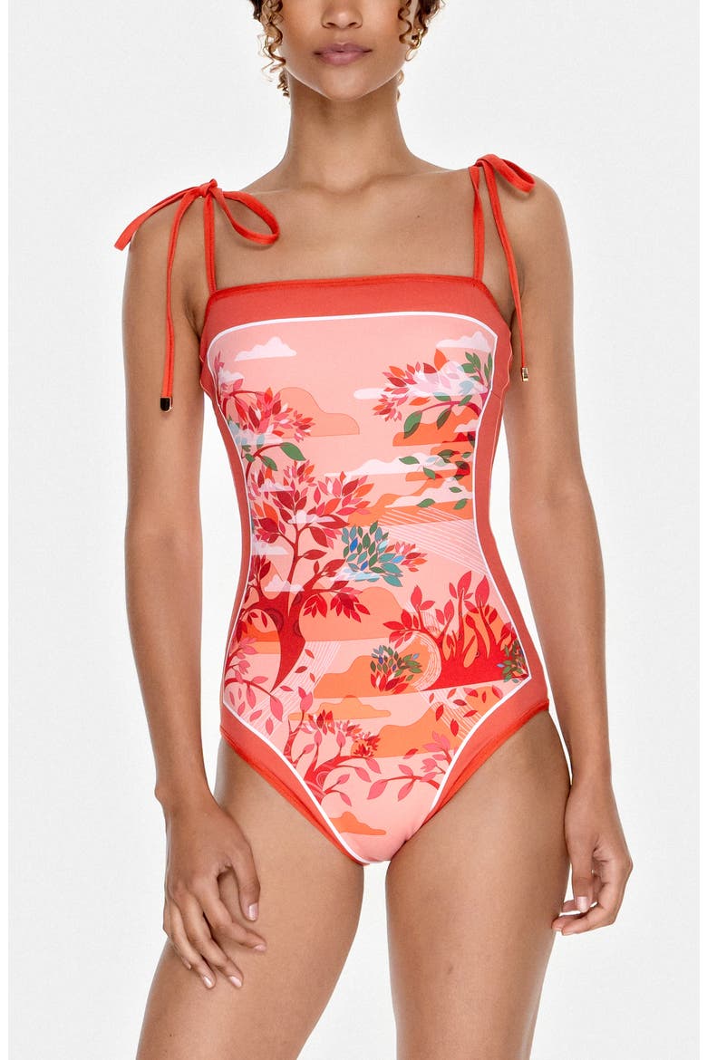 Crossing Red Reversible One-Piece Swimsuit, Alternate, color, Red