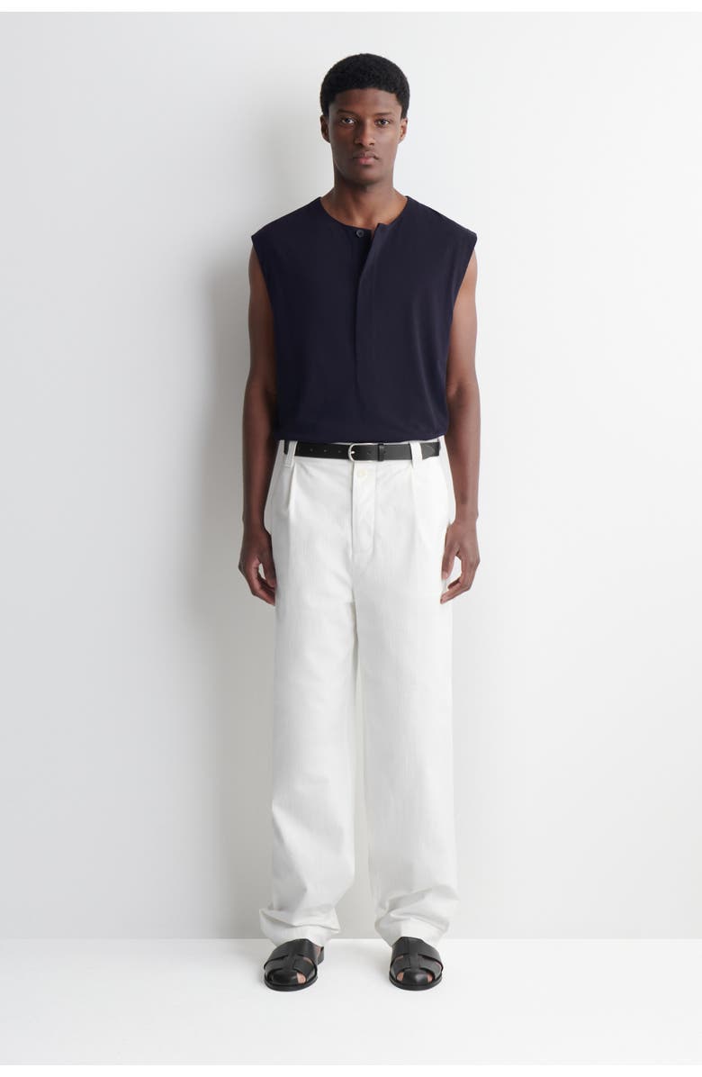 COS Cotton Henley Tank Top, Main, color, Navy