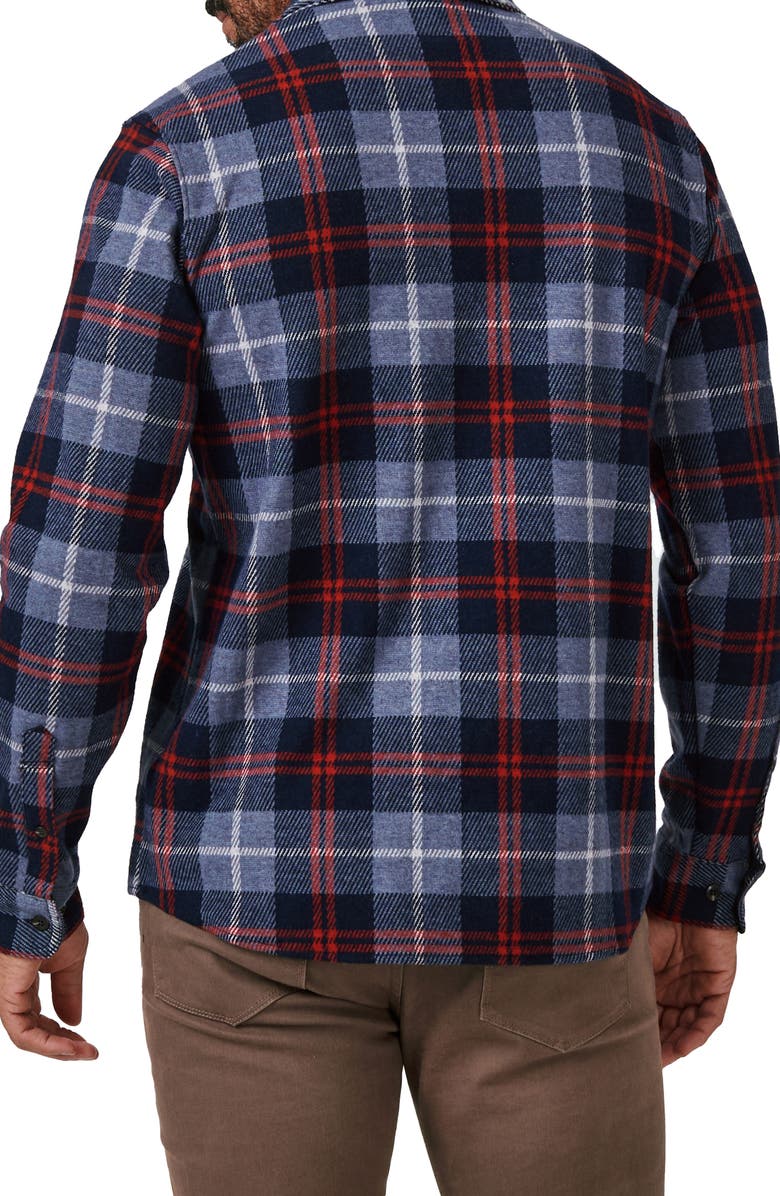 7 Diamonds Generation Plaid Stretch Flannel Button-Up Shirt, Alternate, color, Navy