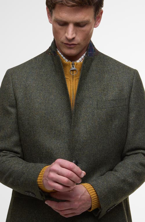 Barbour Godfrey Moons Shetland Brushed Wool Mélange Sport Coat In Green