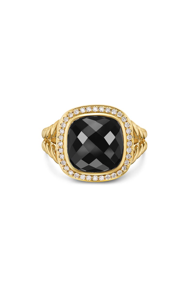 David Yurman Albion Ring in 18K Yellow Gold with Diamonds, Main, color, Black/ 18K Gold