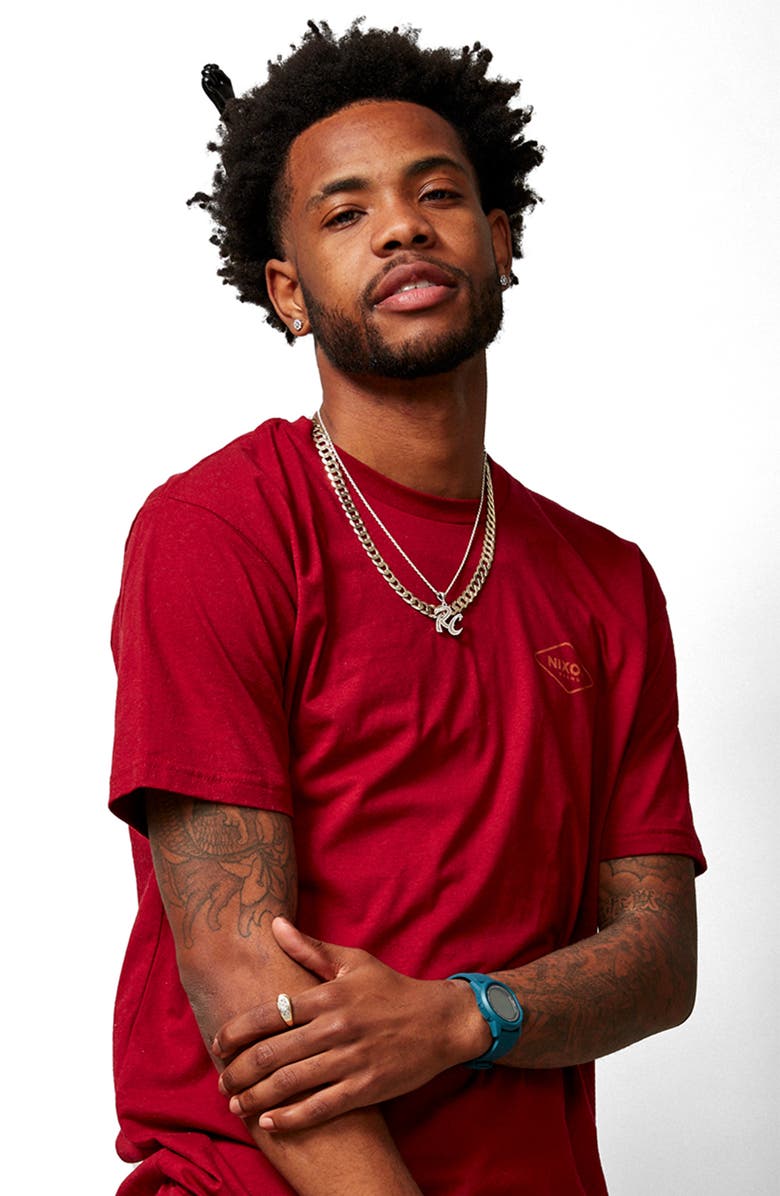 Nixon Disk Chronograph Rubber Strap Watch, 39mm, Alternate, color, Oceanic / Oceanic / Positive