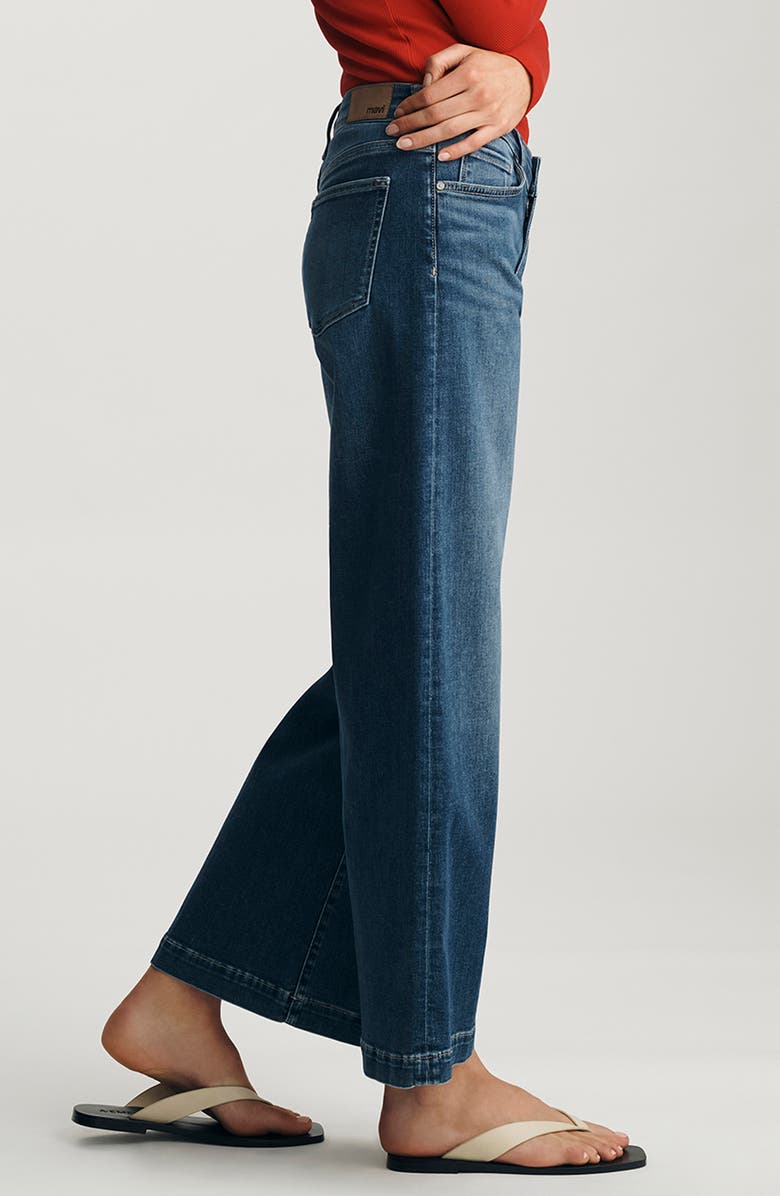 Mavi Jeans Paloma Mid Rise Wide Leg Jeans, Alternate, color, Dark Brushed Feather