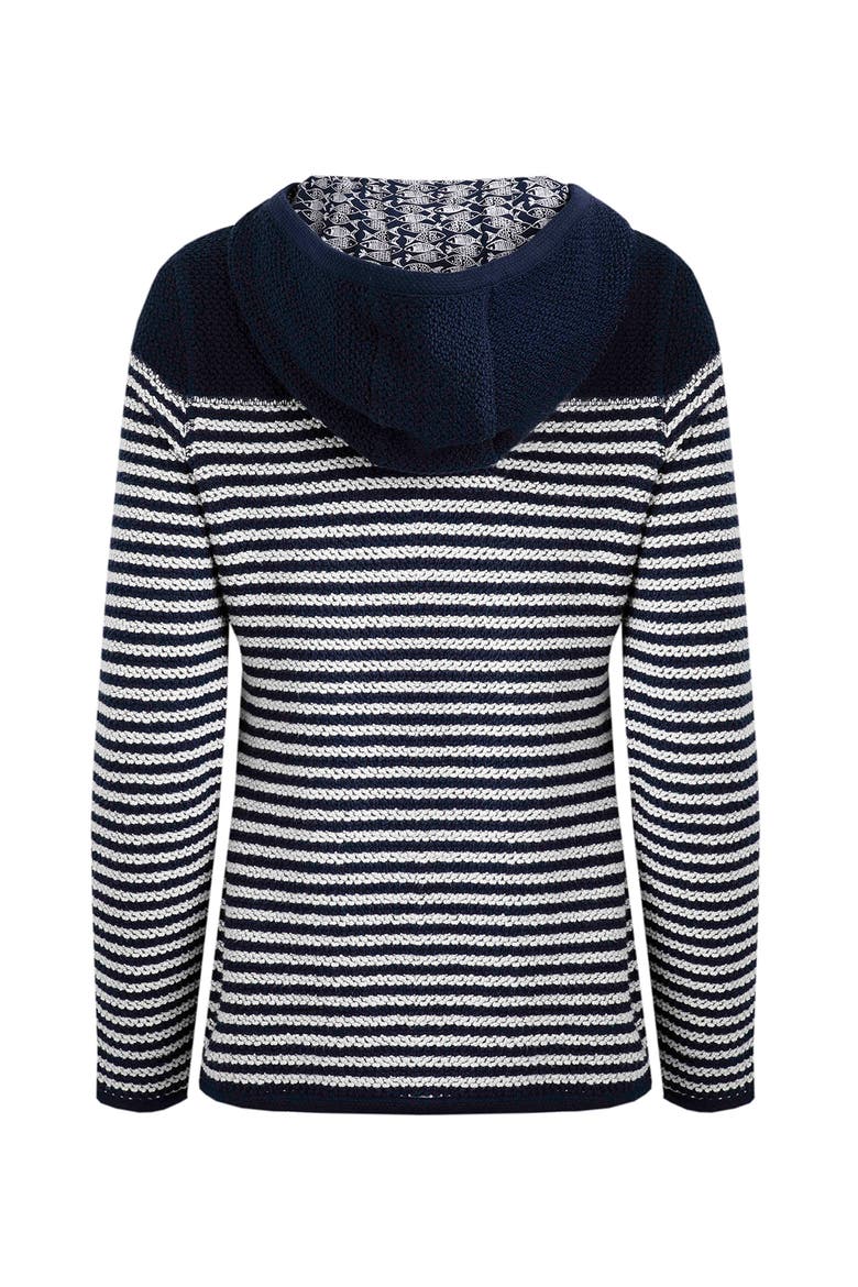 Bianca Full Zip Stripe Macaroni Hoodie, Alternate, color, Navy