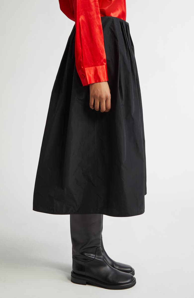 Jil Sander Pleated Taffeta Midi Skirt, Alternate, color, 