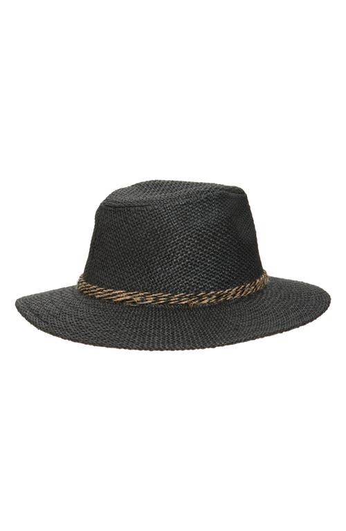 Nordstrom Rack Braided Trim Panama Hat In Black Combo