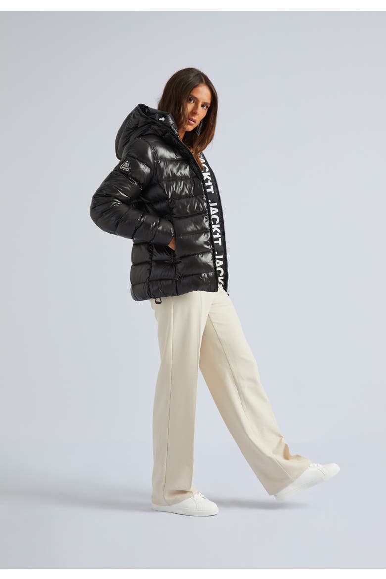 Hooded Quilted Puffer Jacket, Alternate, color, Black