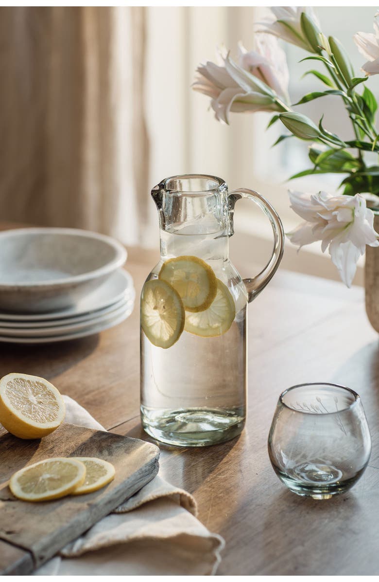 Villa Lua Home Blown Glass Jug, Alternate, color, Clear