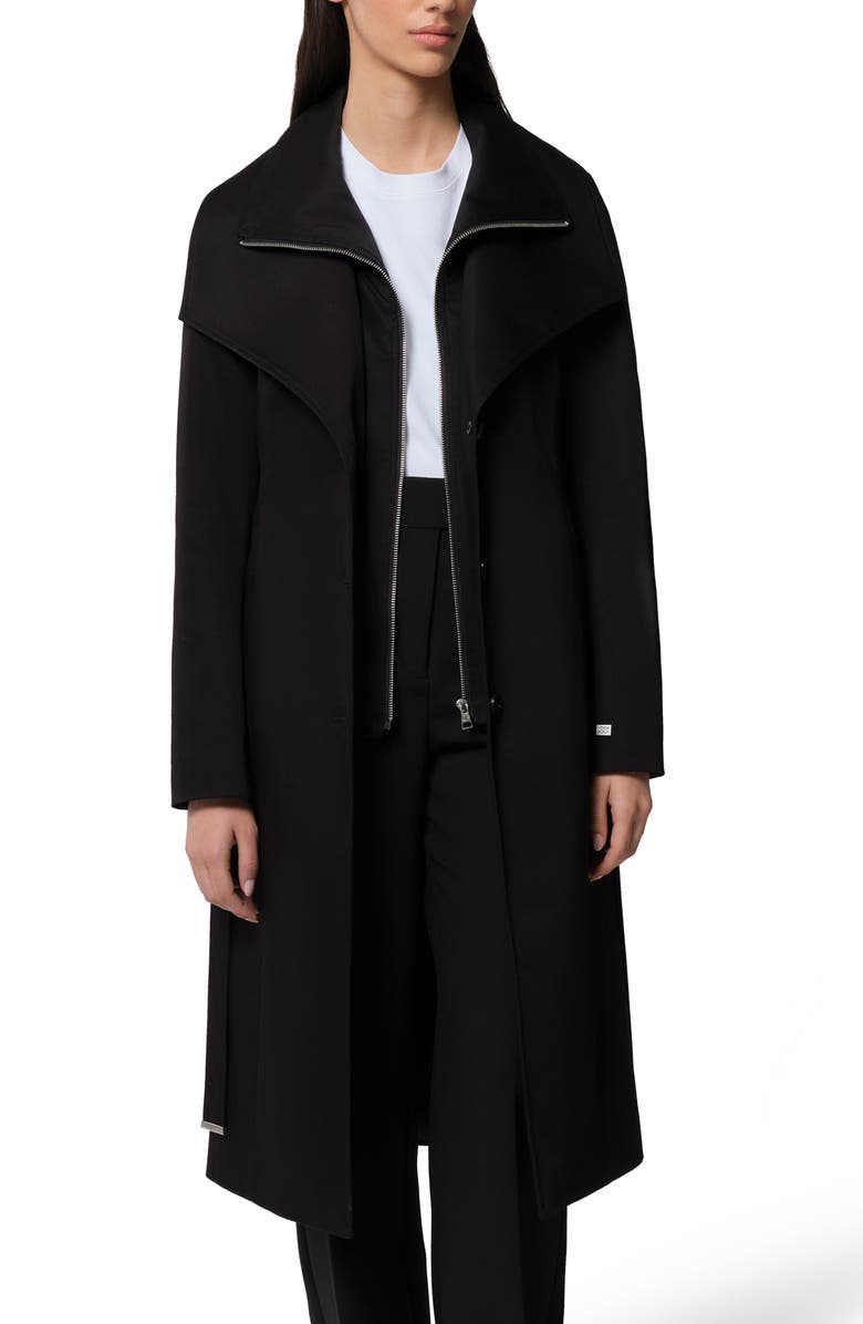 Soia & Kyo Ilana Water Repellent Bib Detail Cotton Blend Trench Coat, Alternate, color, 