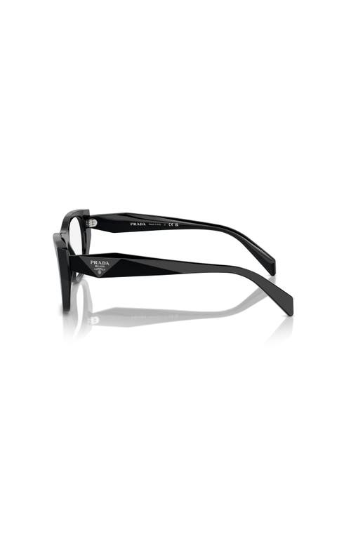 Prada 50mm Irregular Optical Glasses In Black