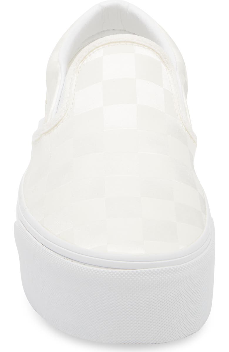 Vans Classic Slip-On Stackform Sneaker, Alternate, color, Satin Checkerboard White