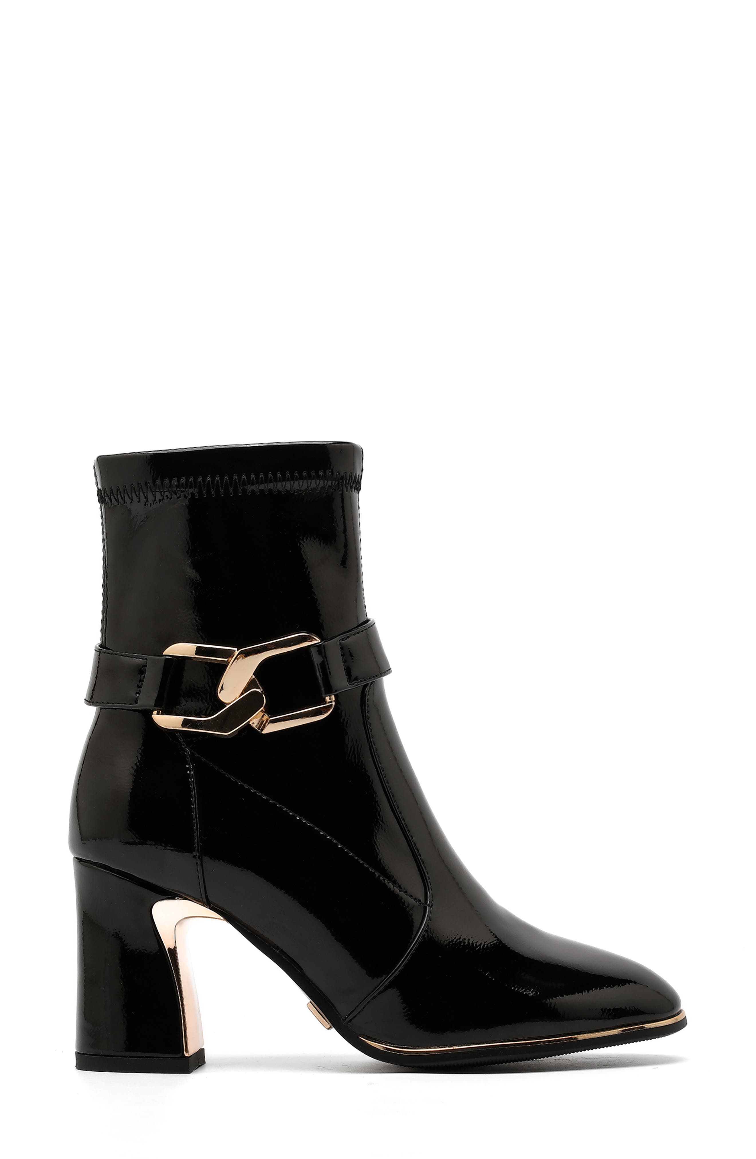 Talissa Faux Leather Bootie, Alternate, color, BLACK