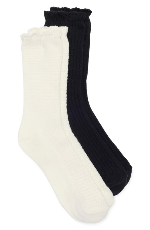 2-Pack Lattice Crew Socks