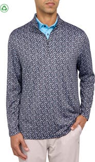 CONSTRUCT Regular Fit Micro Mexi Skull Print Recycled Performance Quarter Zip