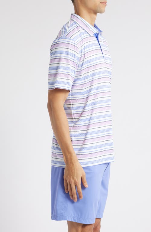 Swannies Tracks Stripe Golf Polo In Iris