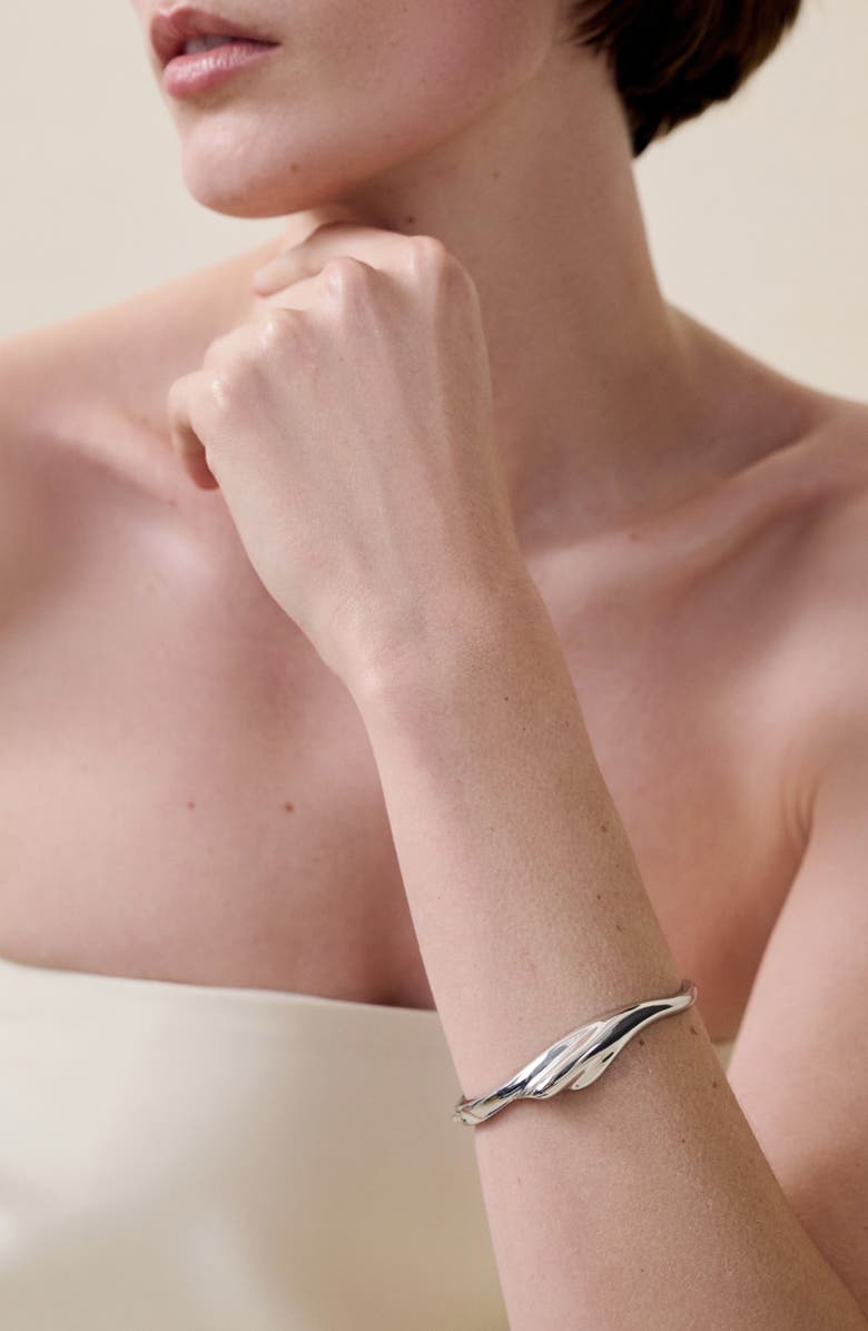 JENNY BIRD Portia Hinged Bracelet, Alternate, color, Platinum