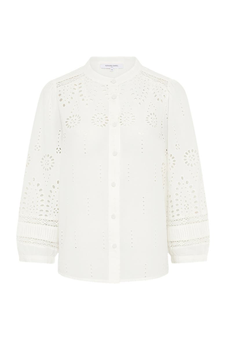 Cybella Embroidered Long sleeve Shirt, Alternate, color, Ecru