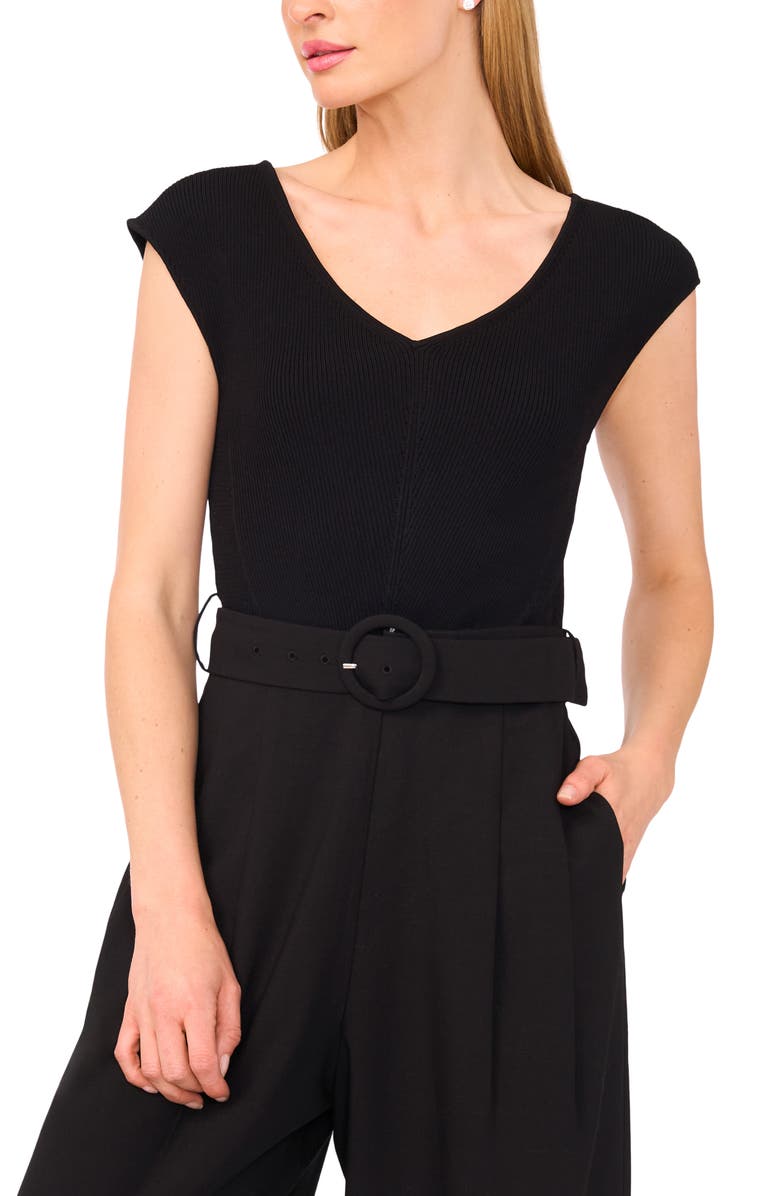 Ted Baker Belted Mixed Media Jumpsuit, Alternate, color,