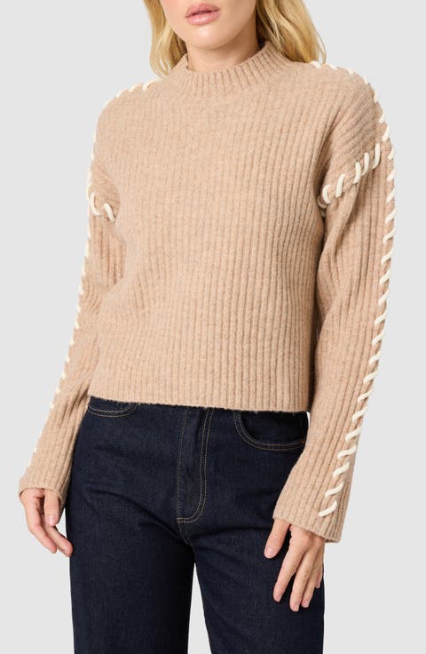 Contrast Whipstitch Sweater