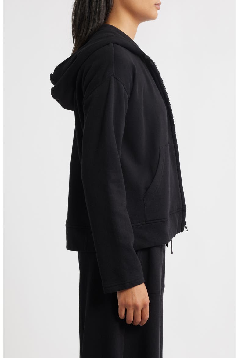 Organic Cotton Zip-Up Hoodie, Alternate, color, BLACK