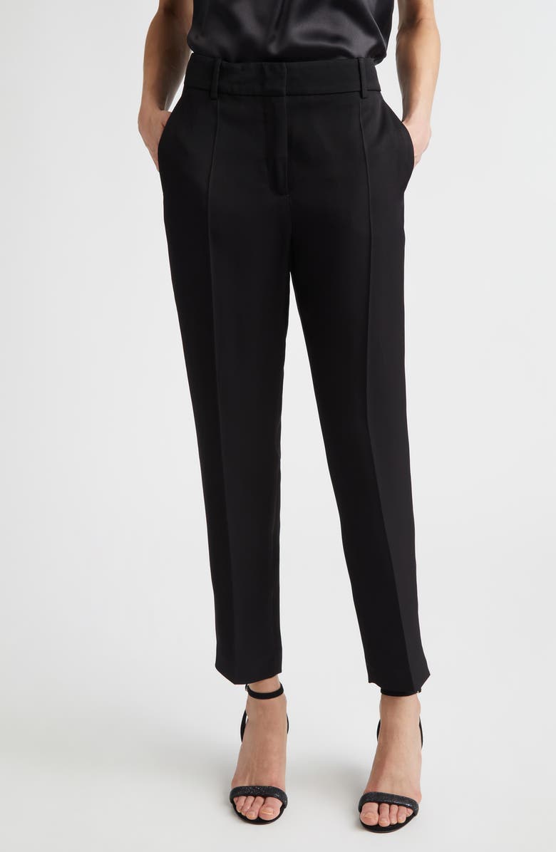 Eleventy Straight Leg Tuxedo Pants, Main, color, Black