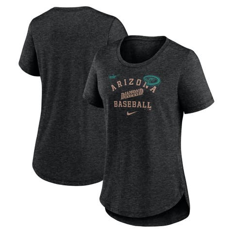 Women's Nike Heather Black Arizona Diamondbacks Rewind Arch Mix Tri-Blend T-Shirt