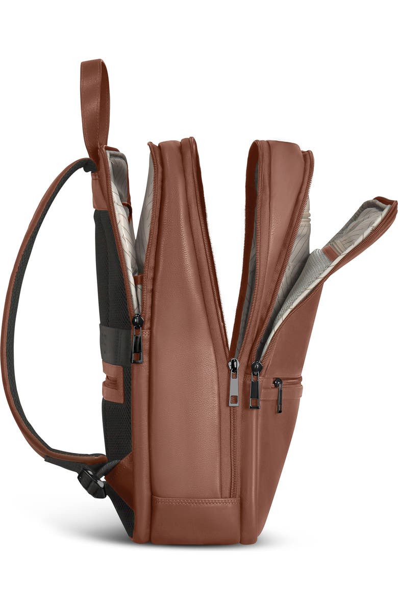 CHAMPS Onyx Leather Backpack, Alternate, color, Brown