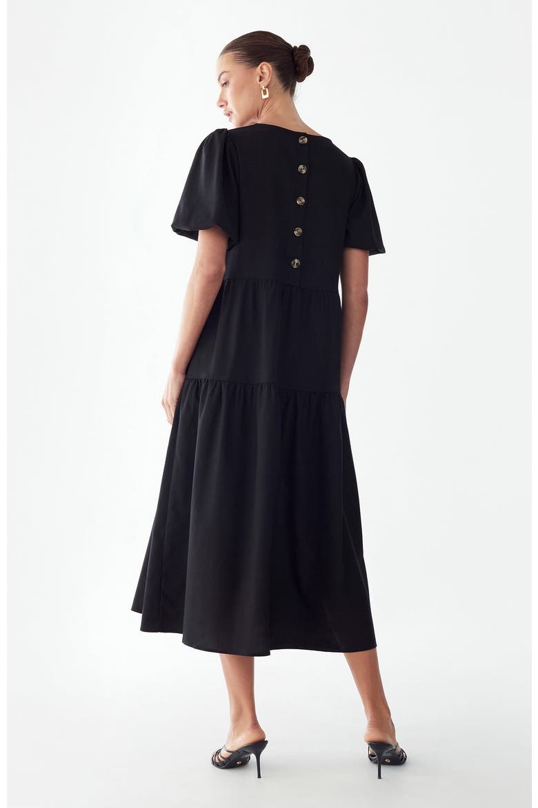 Sitia Midi Dress, Alternate, color, Black