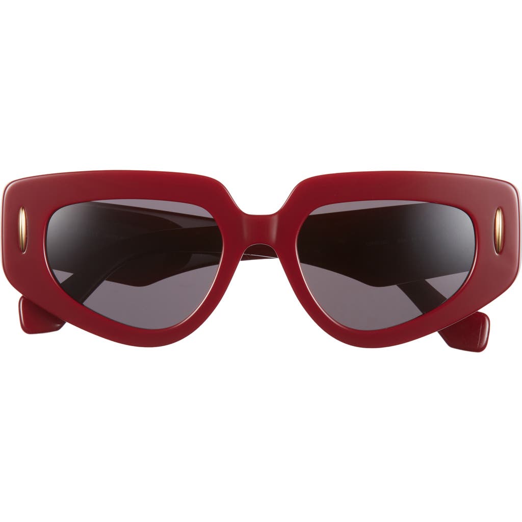 Loewe Anagram 51mm Geometric Sunglasses In Burgundy
