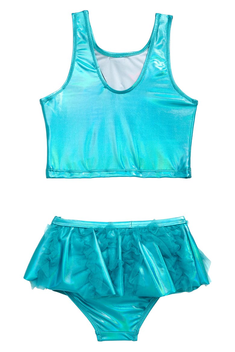 Embellished Two-Piece Swimsuit, Alternate, color, AQUA