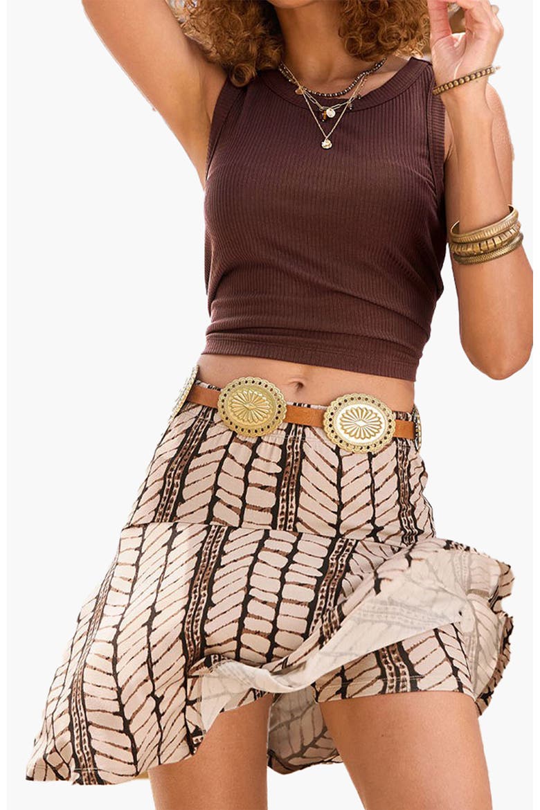 Flared Skort, Main, color, Beige & Brown